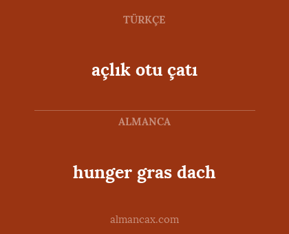 açlık otu çatı - hunger gras dach
