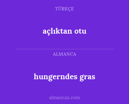 açlıktan otu - hungerndes gras