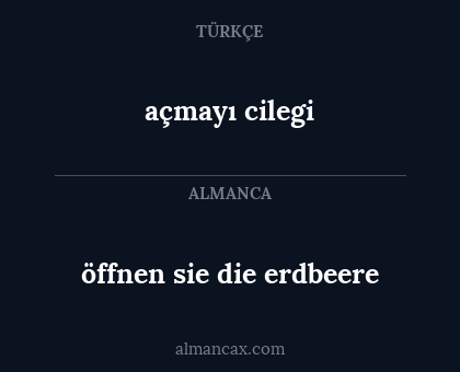 açmayı cilegi - öffnen sie die erdbeere
