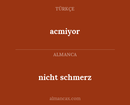nicht schmerz - acmiyor