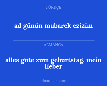 ad günün mubarek ezizim - alles gute zum geburtstag, mein lieber