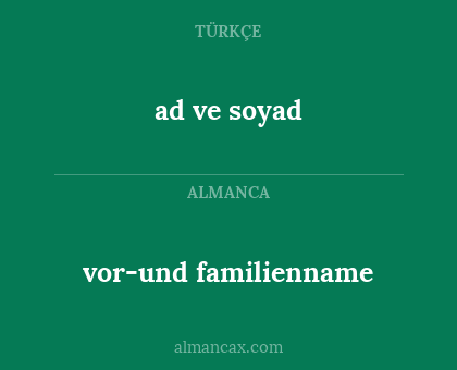 vor-und familienname - ad ve soyad