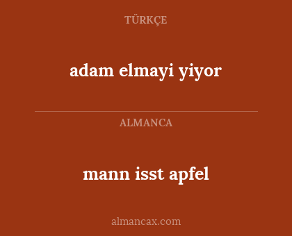 mann isst apfel - adam elmayi yiyor