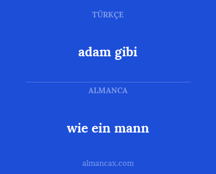 wie ein mann - adam gibi