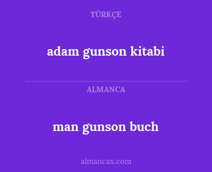 adam gunson kitabi - man gunson buch