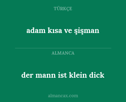 adam kısa ve şişman - der mann ist klein dick