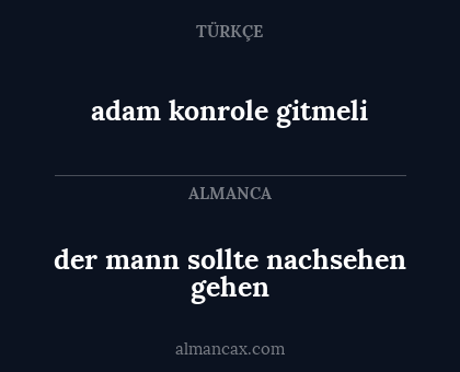 adam konrole gitmeli - der mann sollte nachsehen gehen