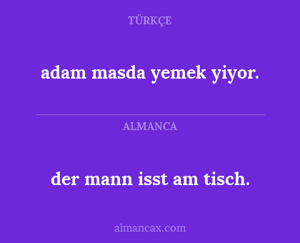 adam masda yemek yiyor. - der mann isst am tisch.