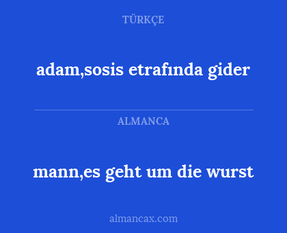 adam,sosis etrafında gider - mann,es geht um die wurst