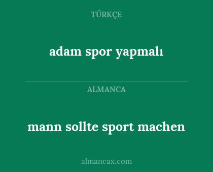 mann sollte sport machen - adam spor yapmalı