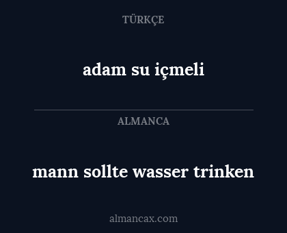 adam su içmeli - mann sollte wasser trinken