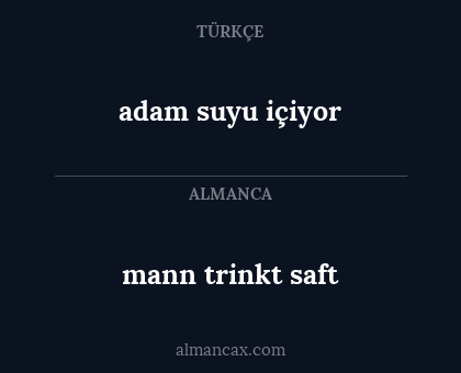 mann trinkt saft - adam suyu içiyor