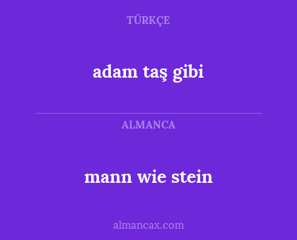 adam taş gibi - mann wie stein