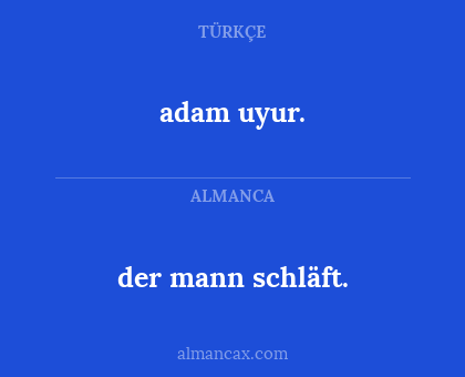 der mann schläft. - adam uyur.