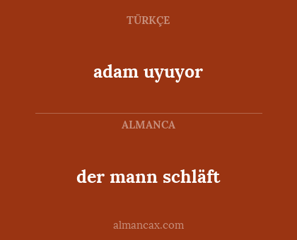 der mann schläft - adam uyuyor