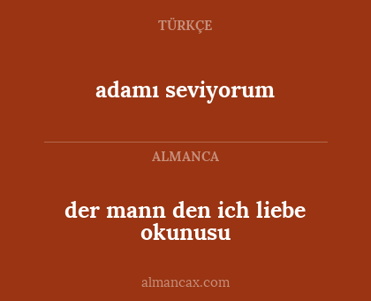 adamı seviyorum - der mann den ich liebe okunusu