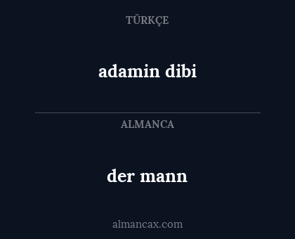 adamin dibi - der mann
