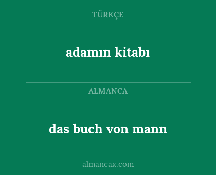 adamın kitabı - das buch von mann