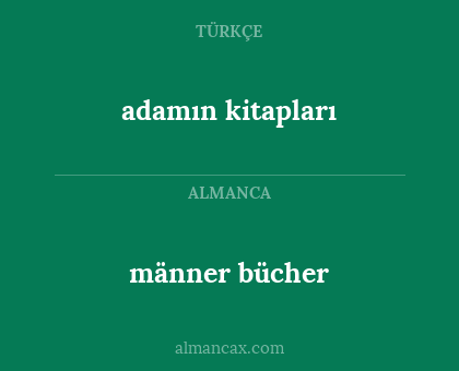 adamın kitapları - männer bücher