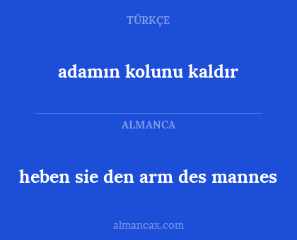 heben sie den arm des mannes - adamın kolunu kaldır