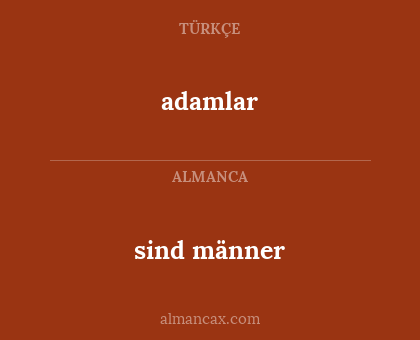 sind männer - adamlar