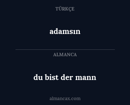 du bist der mann - adamsın