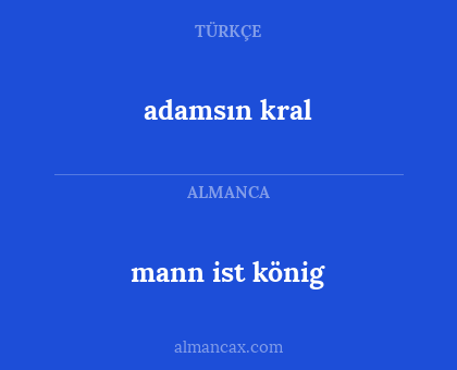 adamsın kral - mann ist könig