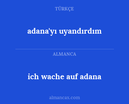 ich wache auf adana - adana'yı uyandırdım