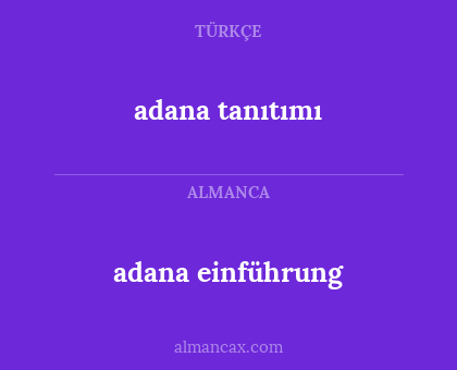 adana einführung - adana tanıtımı
