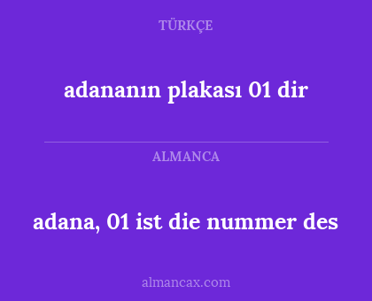 adananın plakası 01 dir - adana, 01 ist die nummer des