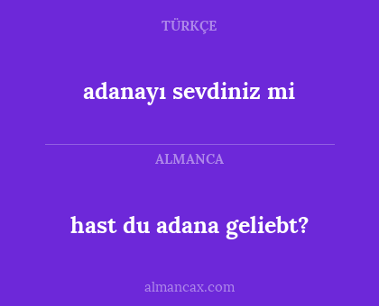 adanayı sevdiniz mi - hast du adana geliebt?