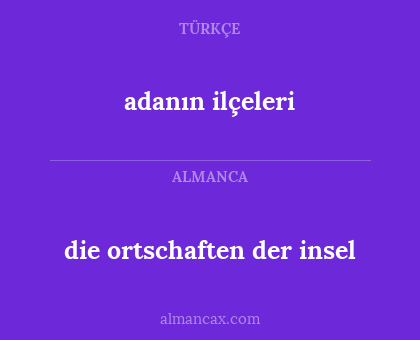 die ortschaften der insel - adanın ilçeleri