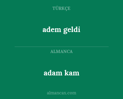 adem geldi - adam kam