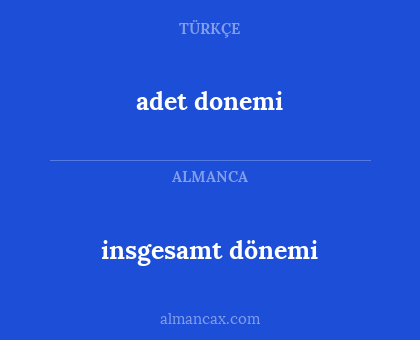 adet donemi - insgesamt dönemi