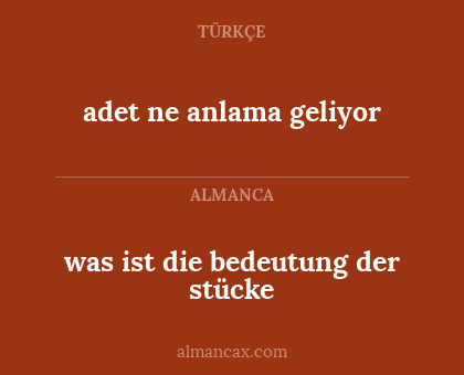 adet ne anlama geliyor - was ist die bedeutung der stücke