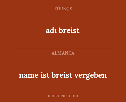 adı breist - name ist breist vergeben