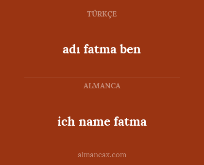 adı fatma ben - ich name fatma