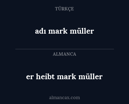 er heibt mark müller - adı mark müller