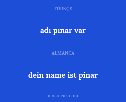 dein name ist pinar - adı pınar var