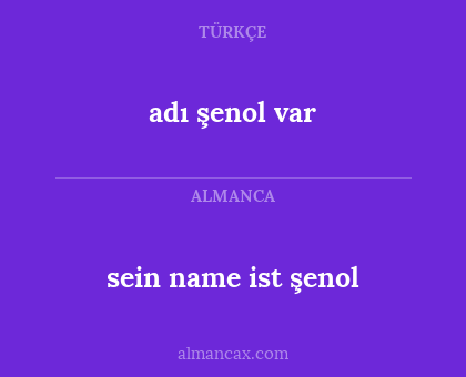 adı şenol var - sein name ist şenol