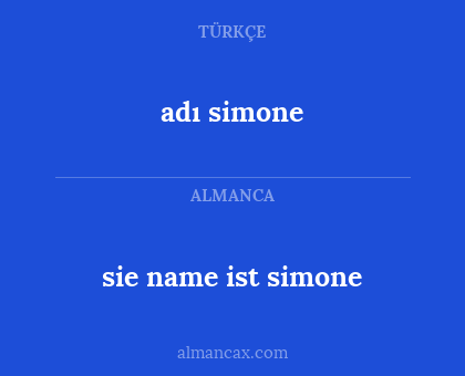 sie name ist simone - adı simone