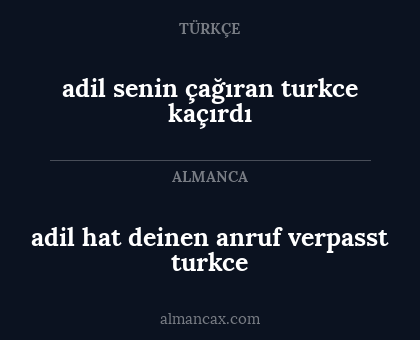 adil senin çağıran turkce kaçırdı - adil hat deinen anruf verpasst turkce