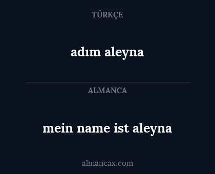adım aleyna - mein name ist aleyna