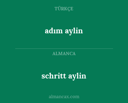 schritt aylin - adım aylin