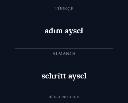 adım aysel - schritt aysel