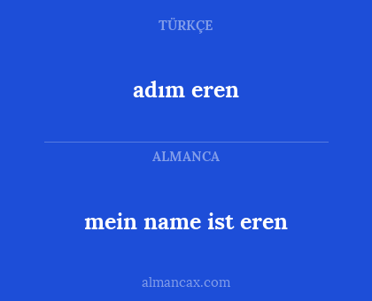mein name ist eren - adım eren