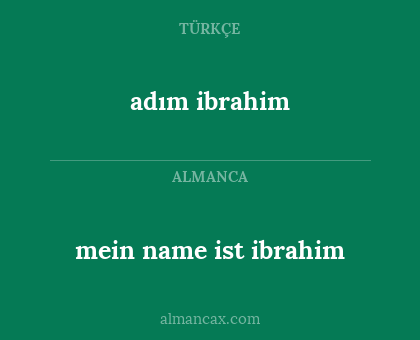 adım ibrahim - mein name ist ibrahim
