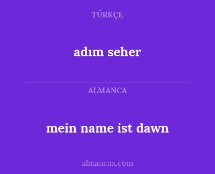 adım seher - mein name ist dawn
