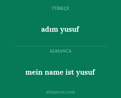 adım yusuf - mein name ist yusuf