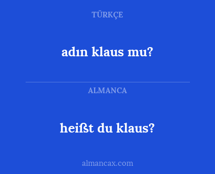 adın klaus mu? - heißt du klaus?